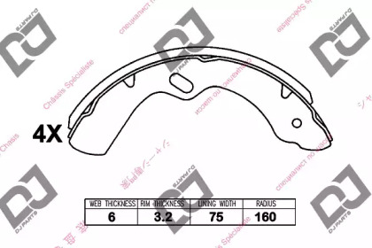 Комлект тормозных накладок DJ PARTS BS1313